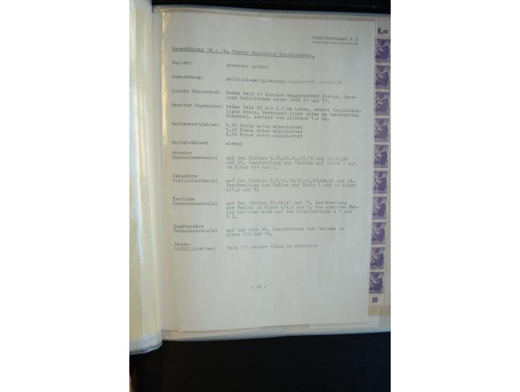 1945, umfangreicher Bogen-Posten mit ca. 650 Stück in unterschiedlichen Mengen von ca. 60 bis 140 Stück, dabei verschiedene P