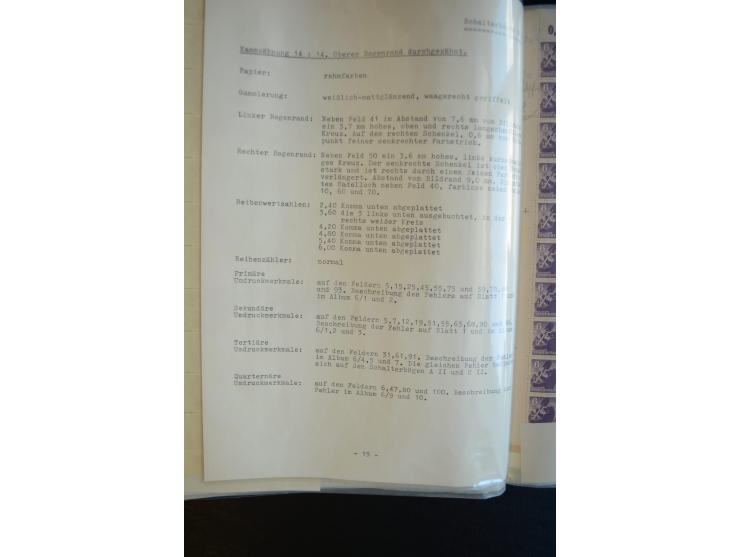 1945, umfangreicher Bogen-Posten mit ca. 650 Stück in unterschiedlichen Mengen von ca. 60 bis 140 Stück, dabei verschiedene P