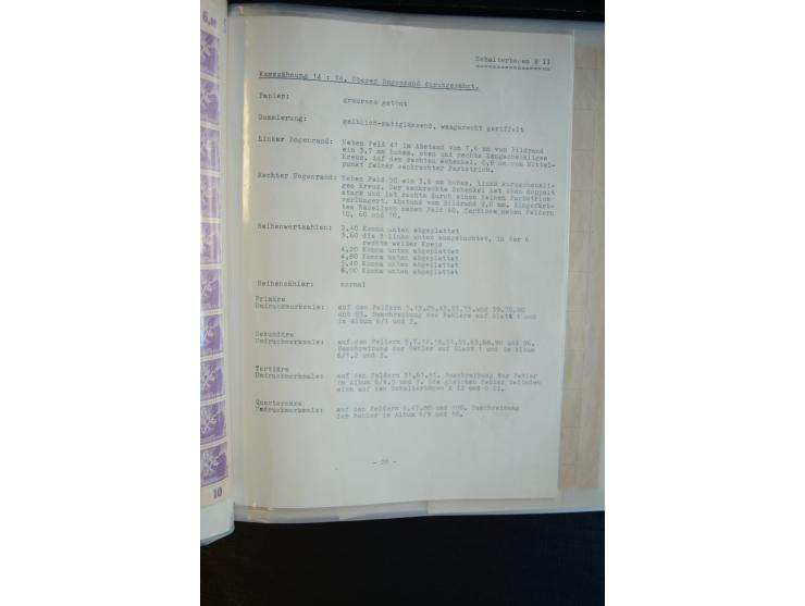1945, umfangreicher Bogen-Posten mit ca. 650 Stück in unterschiedlichen Mengen von ca. 60 bis 140 Stück, dabei verschiedene P