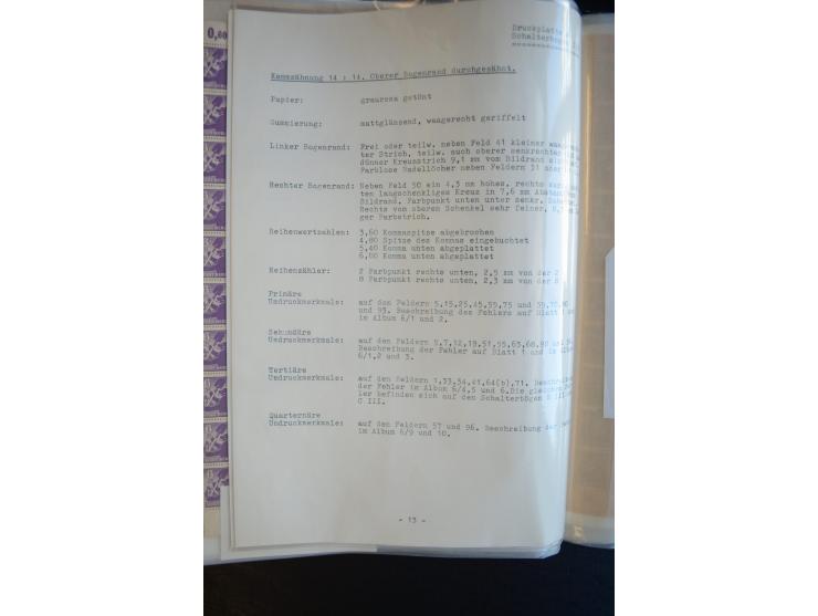 1945, umfangreicher Bogen-Posten mit ca. 650 Stück in unterschiedlichen Mengen von ca. 60 bis 140 Stück, dabei verschiedene P