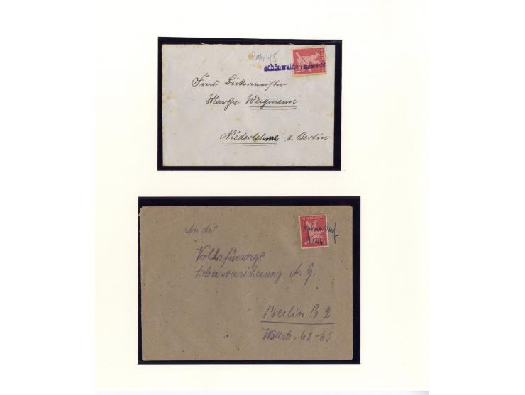 1945/46, kleine Sammlung "Notstempel auf Bärenmarken-Frankaturen" mit 28 ausgesuchten Briefen und Karten, praktisch nur klare