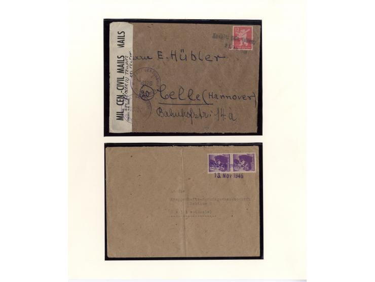 1945/46, kleine Sammlung "Notstempel auf Bärenmarken-Frankaturen" mit 28 ausgesuchten Briefen und Karten, praktisch nur klare