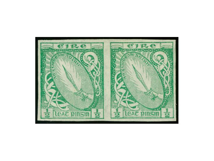 1922, Definitives ½d. as imperforated horizontal pair with even margins all around, mint never hinged, small backstamp "SG" i