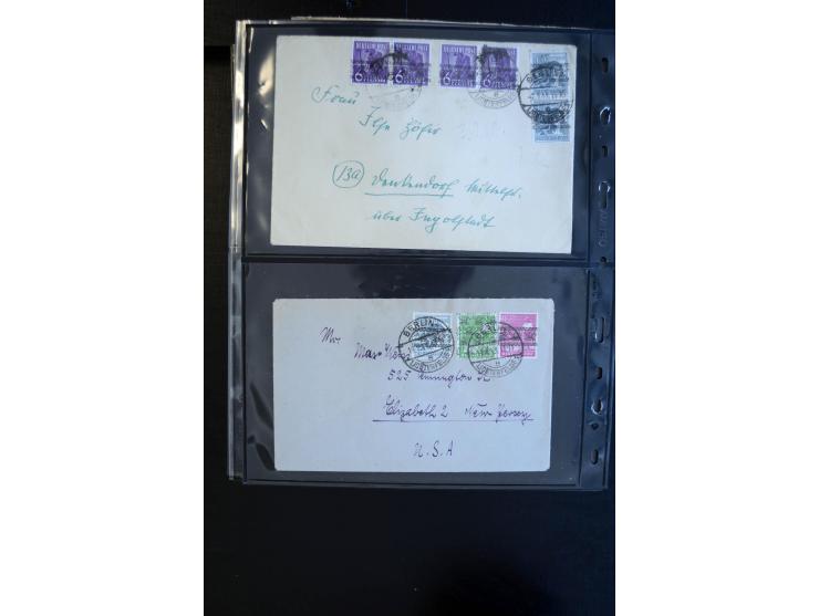 1948/60 (ca.), interessante Sammlung ab Vorläufer-Ausgaben mit über 220 Briefen, Karten und vielen Ganzsachen, dabei gute Fra