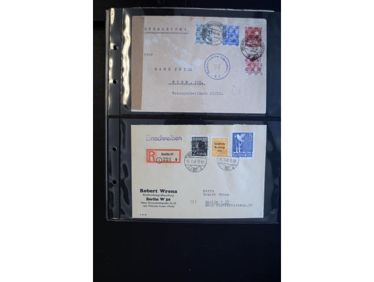 1948/60 (ca.), interessante Sammlung ab Vorläufer-Ausgaben mit über 220 Briefen, Karten und vielen Ganzsachen, dabei gute Fra