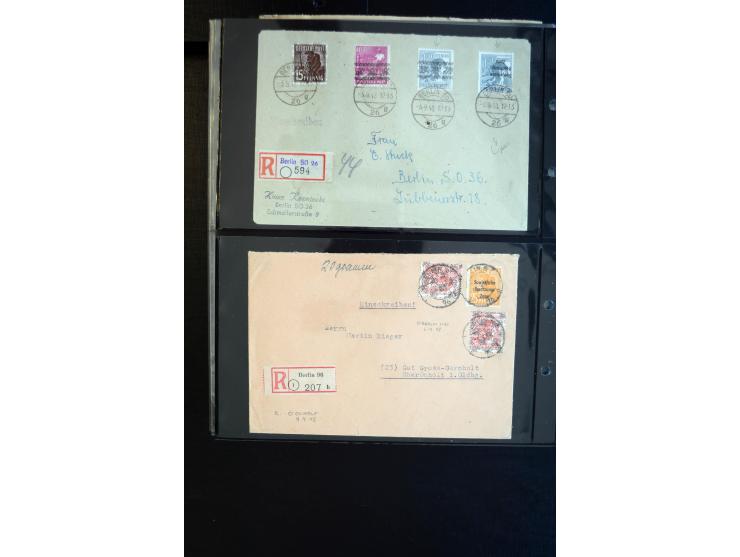 1948/60 (ca.), interessante Sammlung ab Vorläufer-Ausgaben mit über 220 Briefen, Karten und vielen Ganzsachen, dabei gute Fra