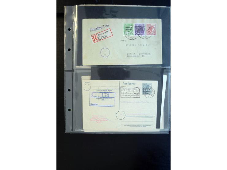1948/60 (ca.), interessante Sammlung ab Vorläufer-Ausgaben mit über 220 Briefen, Karten und vielen Ganzsachen, dabei gute Fra