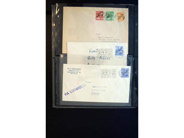 1948/60 (ca.), interessante Sammlung ab Vorläufer-Ausgaben mit über 220 Briefen, Karten und vielen Ganzsachen, dabei gute Fra