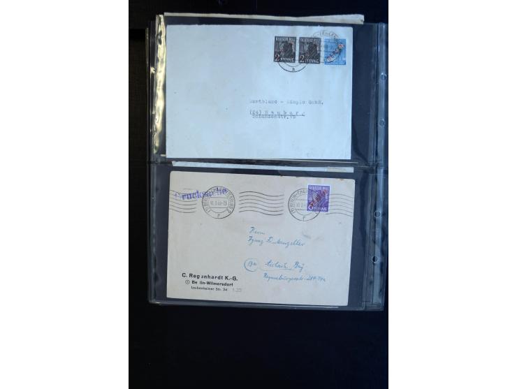 1948/60 (ca.), interessante Sammlung ab Vorläufer-Ausgaben mit über 220 Briefen, Karten und vielen Ganzsachen, dabei gute Fra
