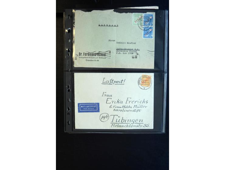 1948/60 (ca.), interessante Sammlung ab Vorläufer-Ausgaben mit über 220 Briefen, Karten und vielen Ganzsachen, dabei gute Fra