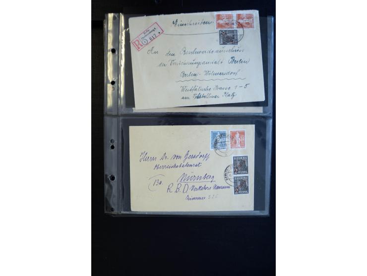 1948/60 (ca.), interessante Sammlung ab Vorläufer-Ausgaben mit über 220 Briefen, Karten und vielen Ganzsachen, dabei gute Fra
