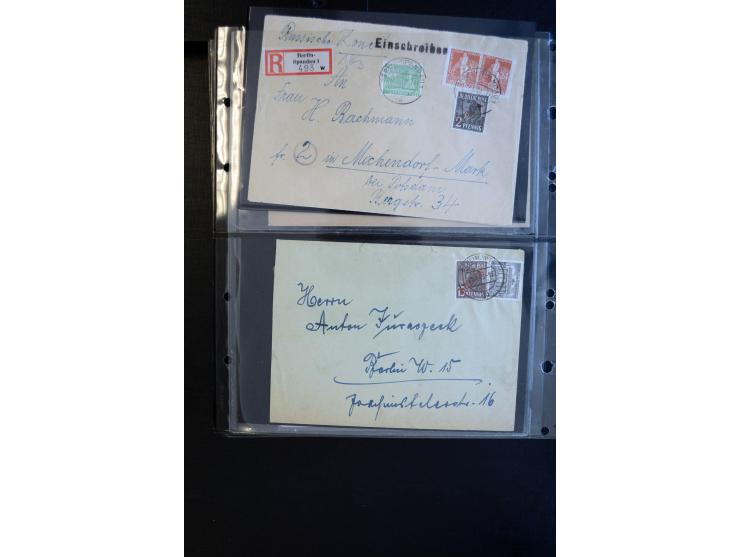 1948/60 (ca.), interessante Sammlung ab Vorläufer-Ausgaben mit über 220 Briefen, Karten und vielen Ganzsachen, dabei gute Fra
