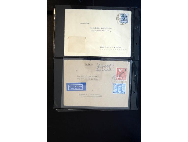 1948/60 (ca.), interessante Sammlung ab Vorläufer-Ausgaben mit über 220 Briefen, Karten und vielen Ganzsachen, dabei gute Fra
