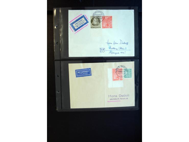 1948/60 (ca.), interessante Sammlung ab Vorläufer-Ausgaben mit über 220 Briefen, Karten und vielen Ganzsachen, dabei gute Fra