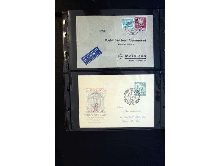 1948/60 (ca.), interessante Sammlung ab Vorläufer-Ausgaben mit über 220 Briefen, Karten und vielen Ganzsachen, dabei gute Fra