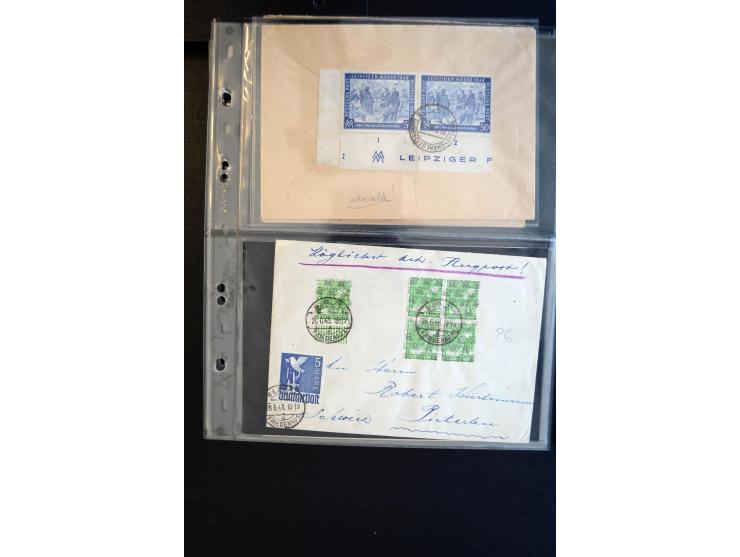 1948/60 (ca.), interessante Sammlung ab Vorläufer-Ausgaben mit über 220 Briefen, Karten und vielen Ganzsachen, dabei gute Fra