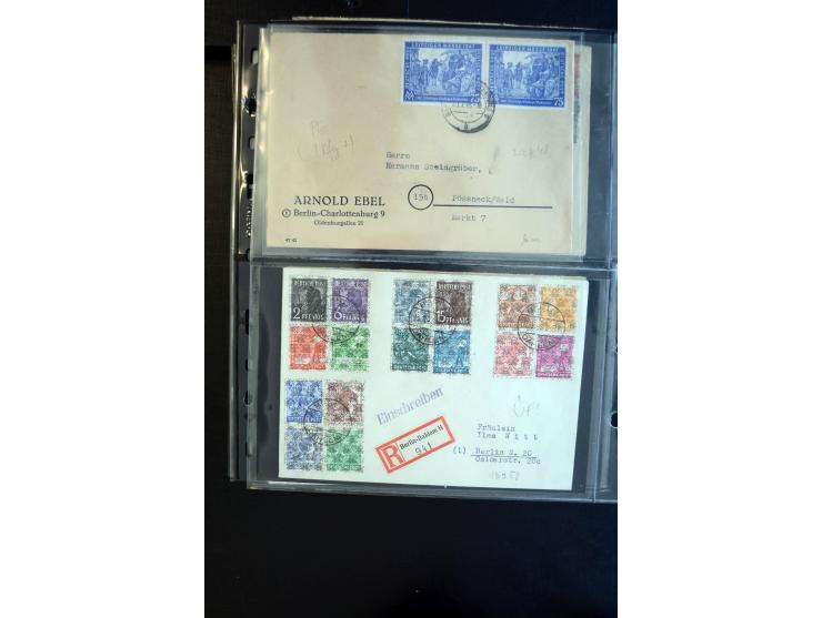 1948/60 (ca.), interessante Sammlung ab Vorläufer-Ausgaben mit über 220 Briefen, Karten und vielen Ganzsachen, dabei gute Fra