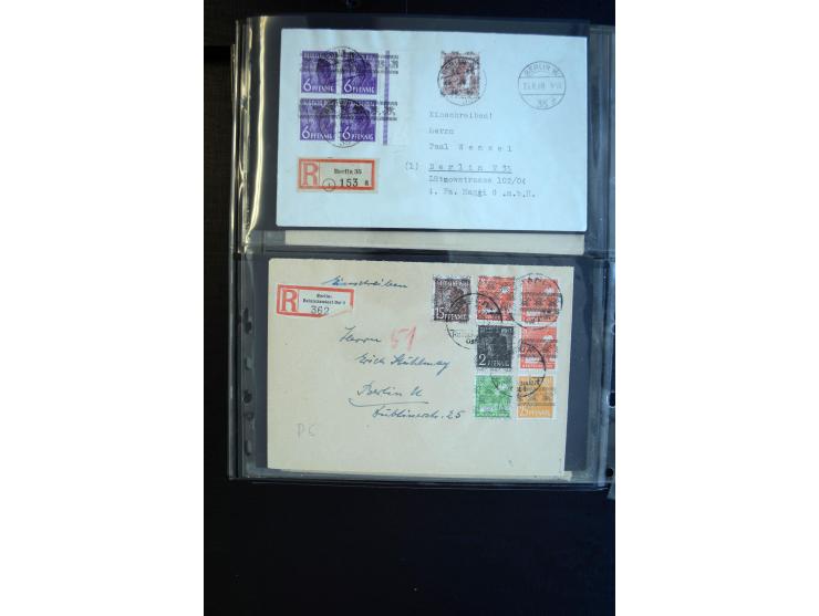 1948/60 (ca.), interessante Sammlung ab Vorläufer-Ausgaben mit über 220 Briefen, Karten und vielen Ganzsachen, dabei gute Fra