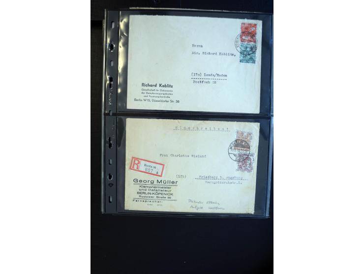 1948/60 (ca.), interessante Sammlung ab Vorläufer-Ausgaben mit über 220 Briefen, Karten und vielen Ganzsachen, dabei gute Fra