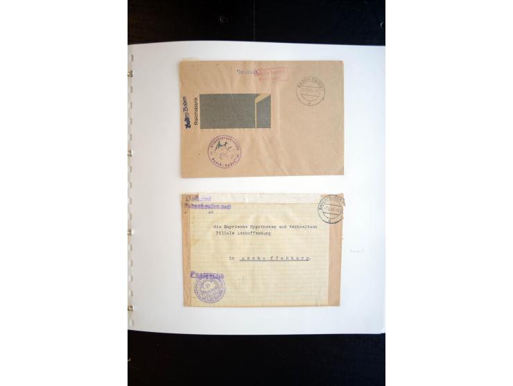 1945, interessanter Sammlung Kurierpost vor der Eröffnung des Interzonen-Postverkehr mit ca. 70 Bank-Briefen aus einer Korres