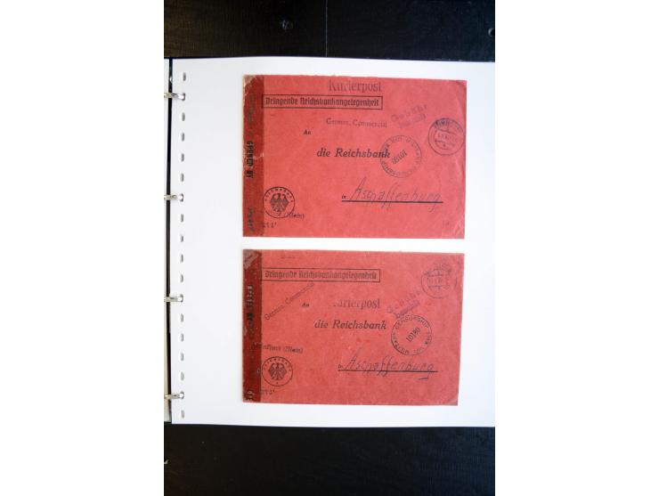 1945, interessanter Sammlung Kurierpost vor der Eröffnung des Interzonen-Postverkehr mit ca. 70 Bank-Briefen aus einer Korres