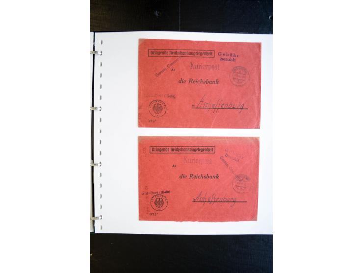 1945, interessanter Sammlung Kurierpost vor der Eröffnung des Interzonen-Postverkehr mit ca. 70 Bank-Briefen aus einer Korres