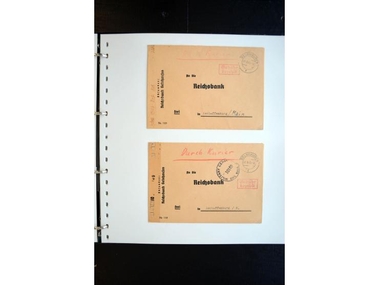 1945, interessanter Sammlung Kurierpost vor der Eröffnung des Interzonen-Postverkehr mit ca. 70 Bank-Briefen aus einer Korres