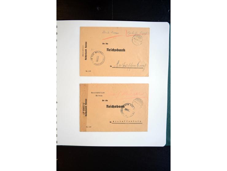 1945, interessanter Sammlung Kurierpost vor der Eröffnung des Interzonen-Postverkehr mit ca. 70 Bank-Briefen aus einer Korres