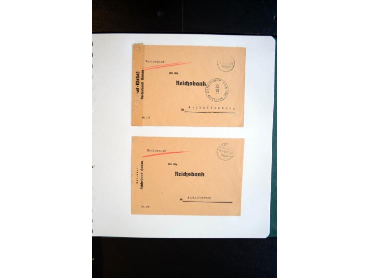 1945, interessanter Sammlung Kurierpost vor der Eröffnung des Interzonen-Postverkehr mit ca. 70 Bank-Briefen aus einer Korres