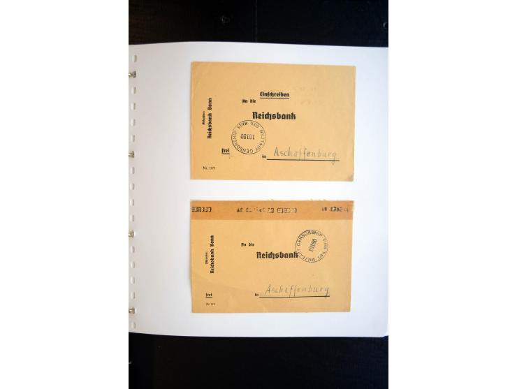 1945, interessanter Sammlung Kurierpost vor der Eröffnung des Interzonen-Postverkehr mit ca. 70 Bank-Briefen aus einer Korres