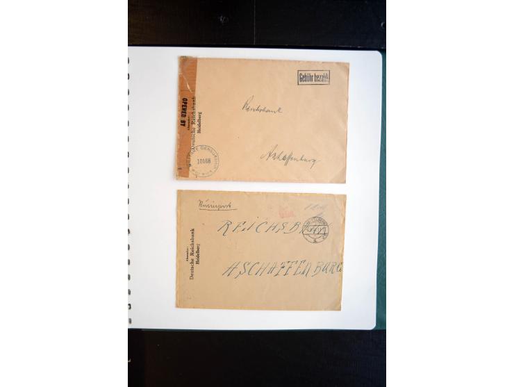 1945, interessanter Sammlung Kurierpost vor der Eröffnung des Interzonen-Postverkehr mit ca. 70 Bank-Briefen aus einer Korres