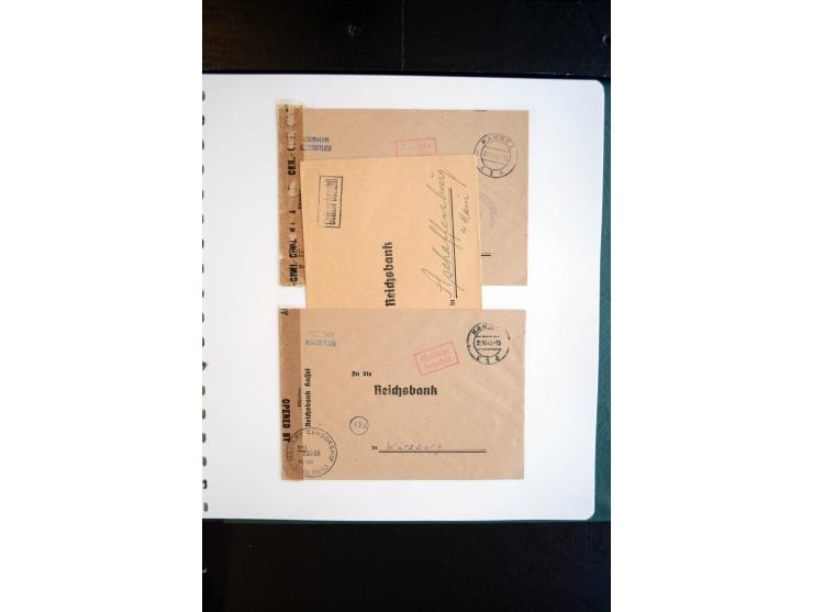 1945, interessanter Sammlung Kurierpost vor der Eröffnung des Interzonen-Postverkehr mit ca. 70 Bank-Briefen aus einer Korres