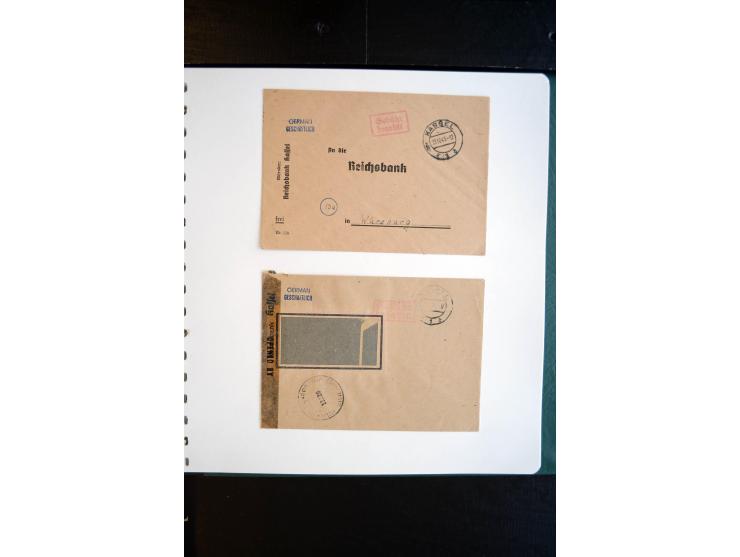 1945, interessanter Sammlung Kurierpost vor der Eröffnung des Interzonen-Postverkehr mit ca. 70 Bank-Briefen aus einer Korres