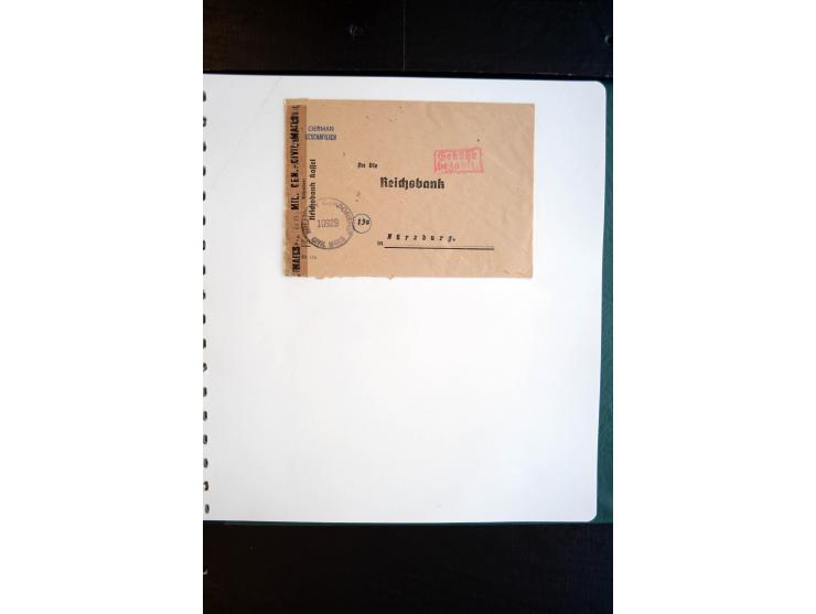 1945, interessanter Sammlung Kurierpost vor der Eröffnung des Interzonen-Postverkehr mit ca. 70 Bank-Briefen aus einer Korres