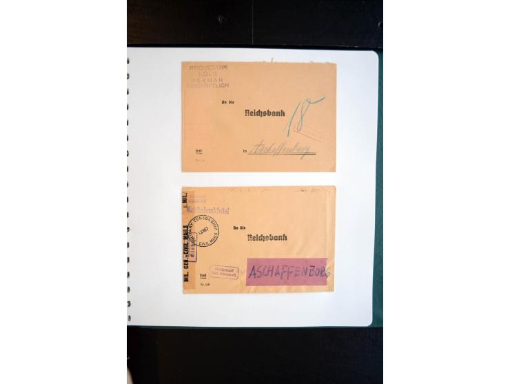 1945, interessanter Sammlung Kurierpost vor der Eröffnung des Interzonen-Postverkehr mit ca. 70 Bank-Briefen aus einer Korres