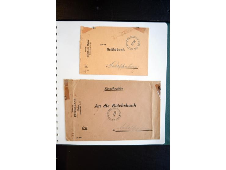 1945, interessanter Sammlung Kurierpost vor der Eröffnung des Interzonen-Postverkehr mit ca. 70 Bank-Briefen aus einer Korres