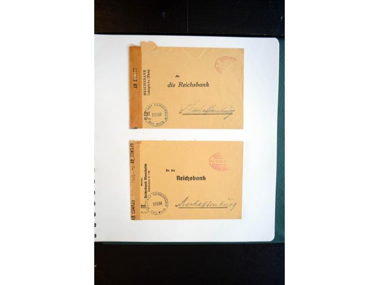 1945, interessanter Sammlung Kurierpost vor der Eröffnung des Interzonen-Postverkehr mit ca. 70 Bank-Briefen aus einer Korres
