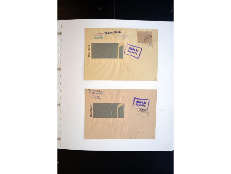 1945, interessanter Sammlung Kurierpost vor der Eröffnung des Interzonen-Postverkehr mit ca. 70 Bank-Briefen aus einer Korres