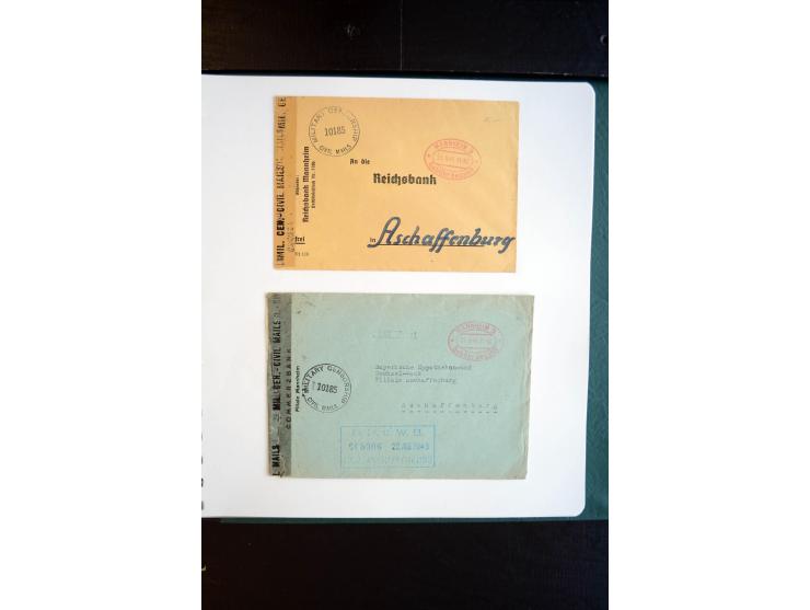 1945, interessanter Sammlung Kurierpost vor der Eröffnung des Interzonen-Postverkehr mit ca. 70 Bank-Briefen aus einer Korres