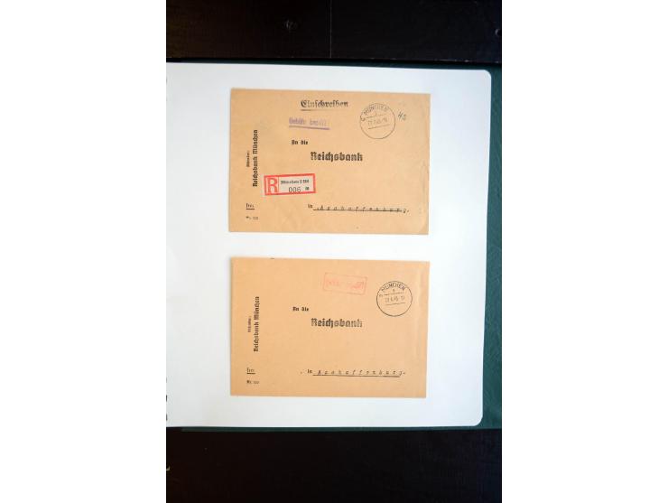 1945, interessanter Sammlung Kurierpost vor der Eröffnung des Interzonen-Postverkehr mit ca. 70 Bank-Briefen aus einer Korres