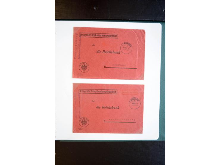 1945, interessanter Sammlung Kurierpost vor der Eröffnung des Interzonen-Postverkehr mit ca. 70 Bank-Briefen aus einer Korres