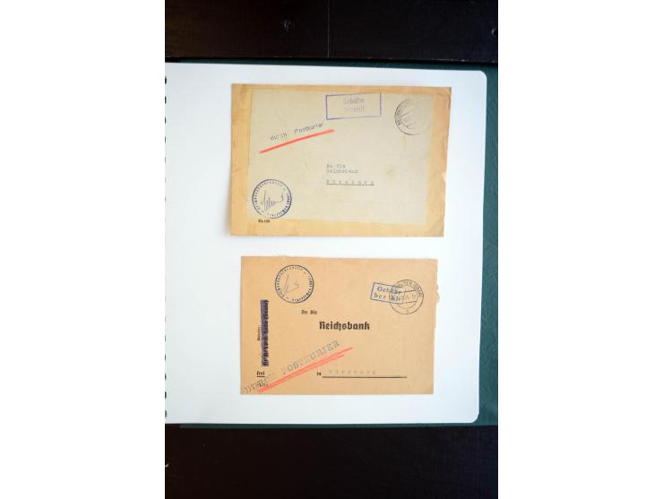1945, interessanter Sammlung Kurierpost vor der Eröffnung des Interzonen-Postverkehr mit ca. 70 Bank-Briefen aus einer Korres