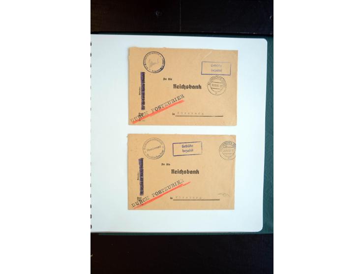1945, interessanter Sammlung Kurierpost vor der Eröffnung des Interzonen-Postverkehr mit ca. 70 Bank-Briefen aus einer Korres
