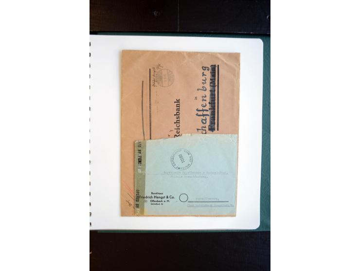 1945, interessanter Sammlung Kurierpost vor der Eröffnung des Interzonen-Postverkehr mit ca. 70 Bank-Briefen aus einer Korres