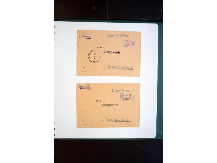 1945, interessanter Sammlung Kurierpost vor der Eröffnung des Interzonen-Postverkehr mit ca. 70 Bank-Briefen aus einer Korres