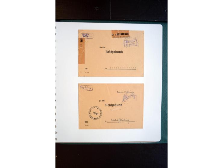 1945, interessanter Sammlung Kurierpost vor der Eröffnung des Interzonen-Postverkehr mit ca. 70 Bank-Briefen aus einer Korres