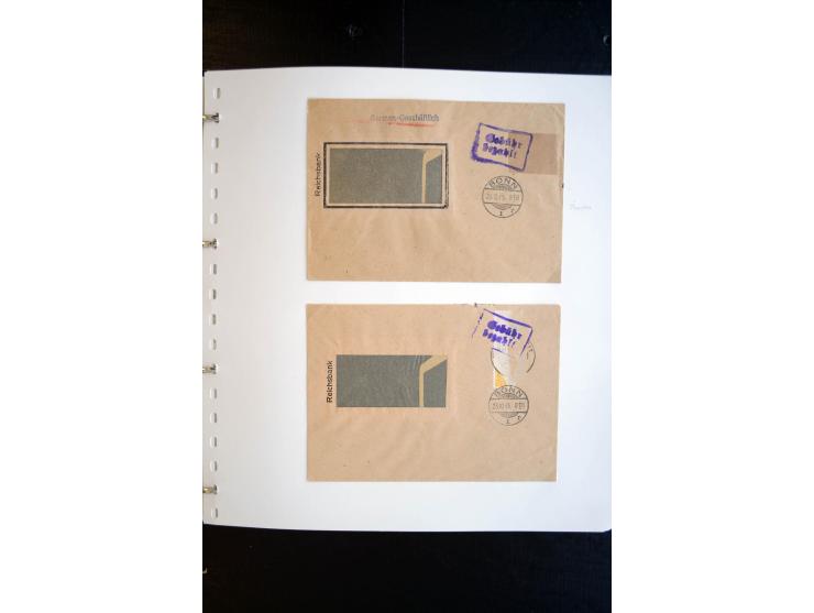 1945, interessanter Sammlung Kurierpost vor der Eröffnung des Interzonen-Postverkehr mit ca. 70 Bank-Briefen aus einer Korres