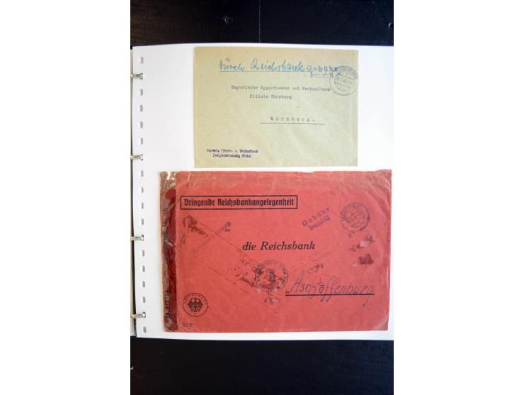 1945, interessanter Sammlung Kurierpost vor der Eröffnung des Interzonen-Postverkehr mit ca. 70 Bank-Briefen aus einer Korres