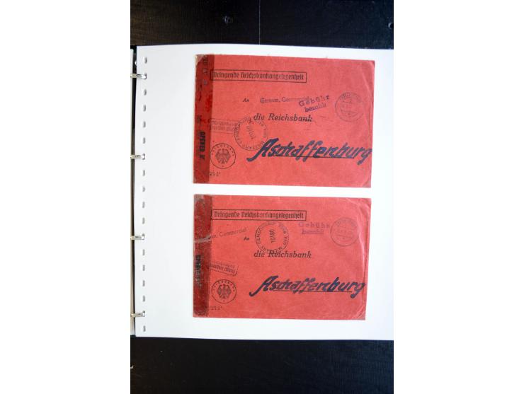 1945, interessanter Sammlung Kurierpost vor der Eröffnung des Interzonen-Postverkehr mit ca. 70 Bank-Briefen aus einer Korres