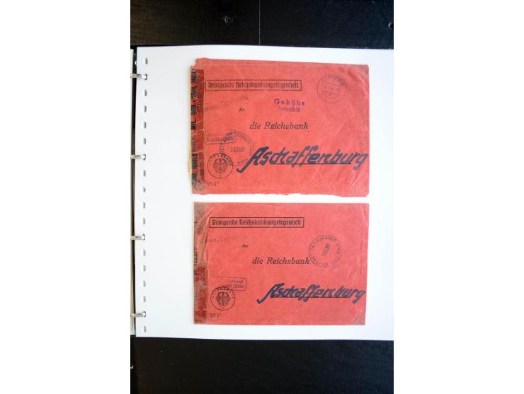 1945, interessanter Sammlung Kurierpost vor der Eröffnung des Interzonen-Postverkehr mit ca. 70 Bank-Briefen aus einer Korres
